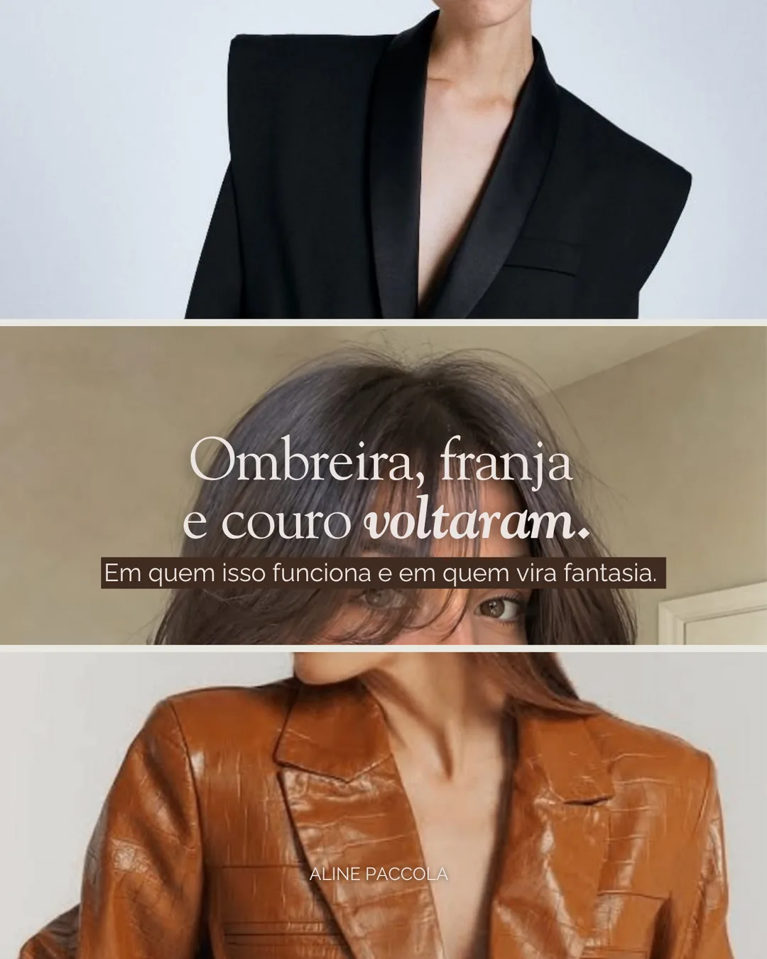 Aline Paccola, slide 1 de 8: Ombreira, franja e couro